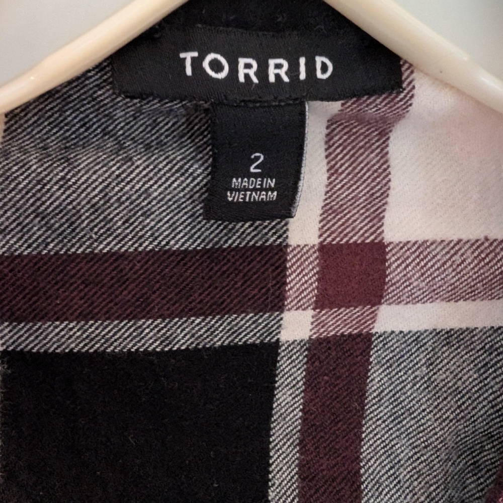 Torrid Long Flannel Button Up Shirt - Picture 3 of 3
